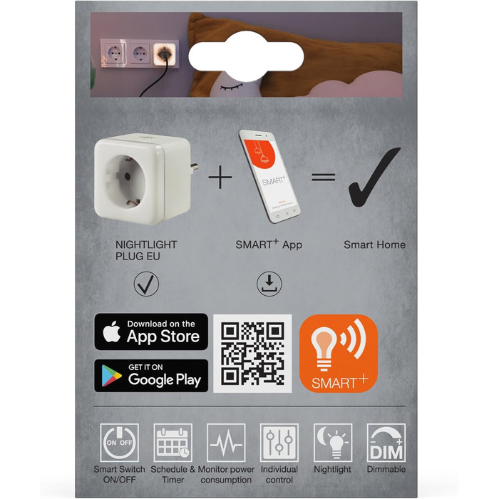 LEDVANCE Smart Plug: Трійник з USB, WiFi, захист від перенапруги та перевантаження, керування через додаток, Alexa, Google