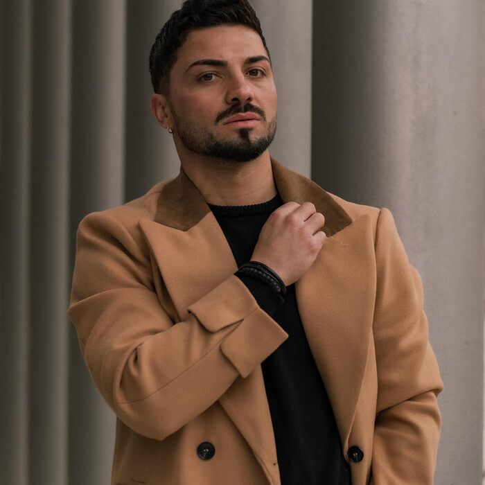 Чоловічий шкіряний браслет SERASAR Premium з магнітною застібкою | Чорний & Коричневий | Різні довжини | У подарунковій коробці