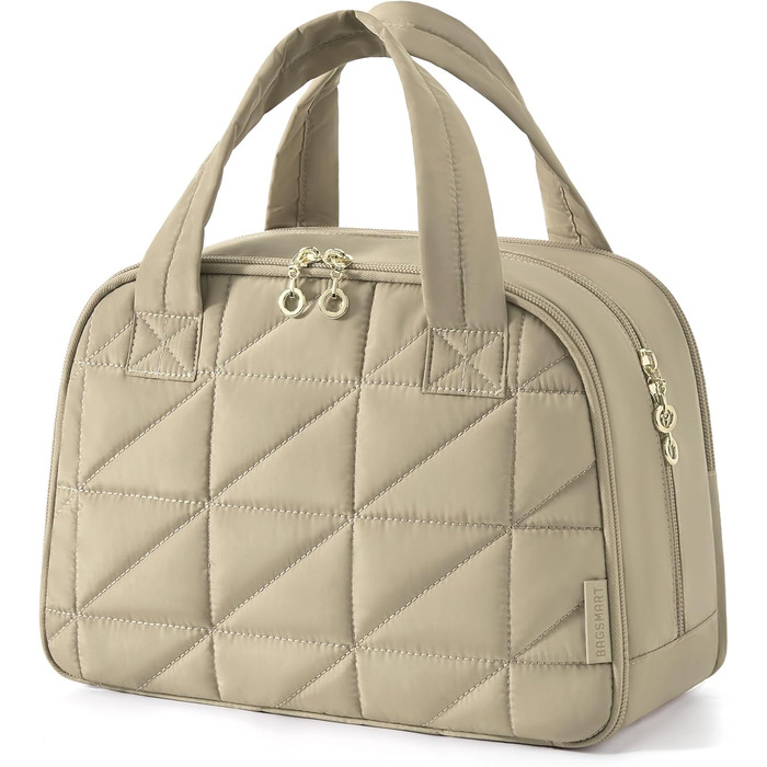 BAGSMART Косметичка для подорожей, велика, чорна/коричнева, з ручкою