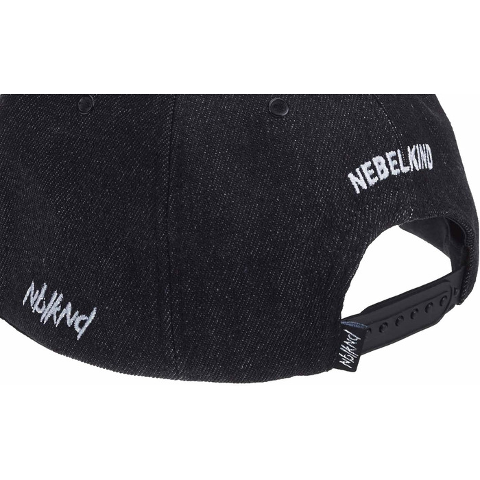 Кепка Nebelkind Snapback чорного кольору з деніму, унісекс, регульований розмір, стильна бейсболка в стилі streetwear