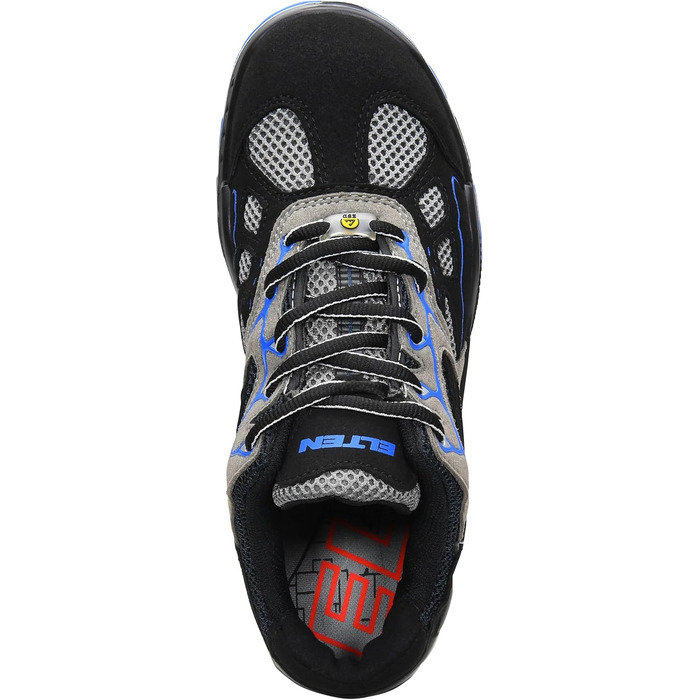 Робочі черевики ELTEN Easy Blue ESD S1, текстильні, з металевим носком, легкі, спортивні, чорно-сині, 43 EU (жіночі та чоловічі)