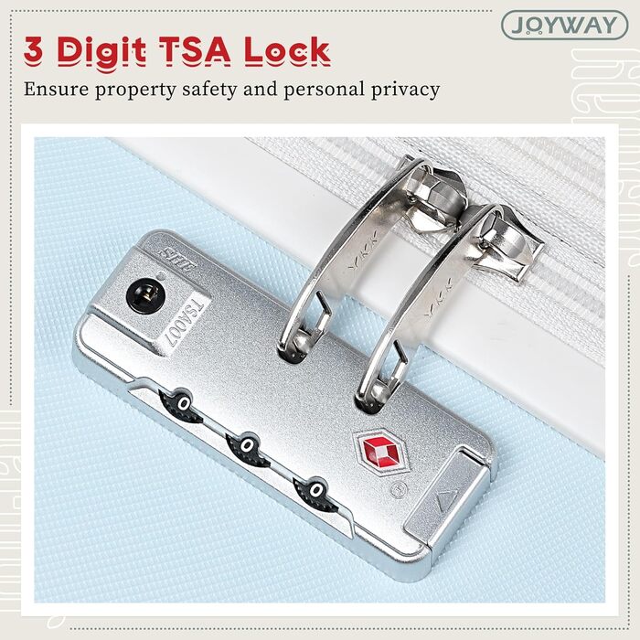 Набір валіз Joyway для ручної поклажі, розширюваний, з TSA-замком (світло-блакитний, 6 предметів, 13/20/24/28)