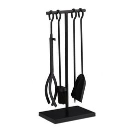 Relaxdays Fireplace Set, black, 5-piece