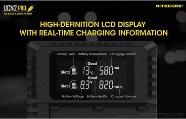 Зарядний пристрій Nitecore UCN2 Pro для Canon LP-E6 (N), чорний (подвійний)