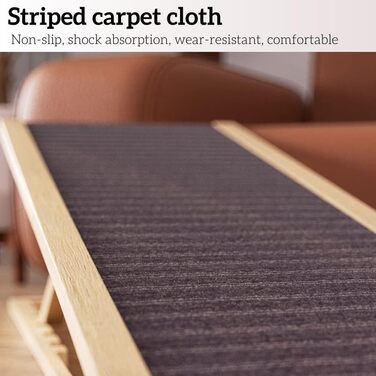 Рампа для собак Hunderampe: складана дерев'яна пандус для маленьких та великих собак. 4 секції, регульована висота 30-60 см. Підходить для ліжка, дивана, авто. Антиковзка, 100 x 40 x 30/40/50/60 см