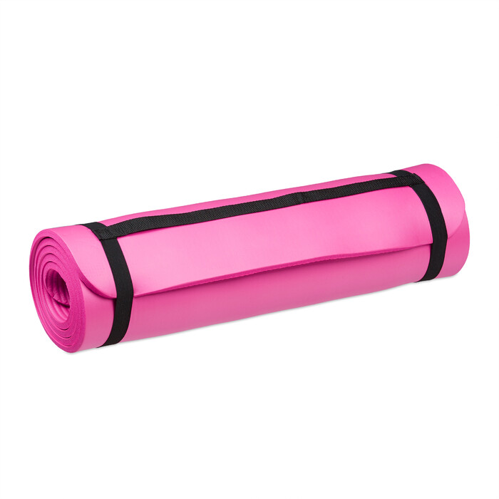 Relaxdays Yoga Mat, 1 cm thick, solid color