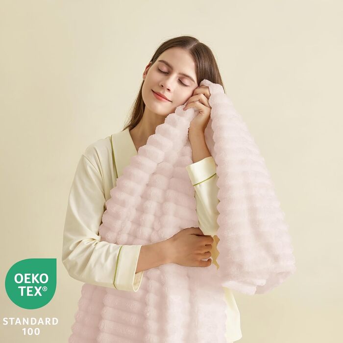 М'яка ковдра WAVVE з флісу 150x200 см (220x240 см), рожева - для дивану, софи, декору інтер'єру