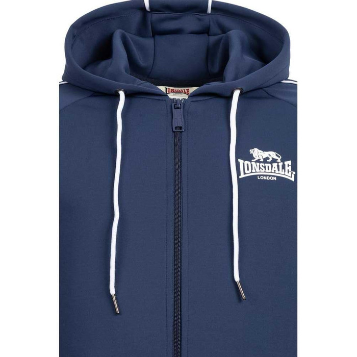 Чоловіча спортивна куртка Lonsdale ACHAVANICH з капюшоном, темно-синя з білим, розмір L