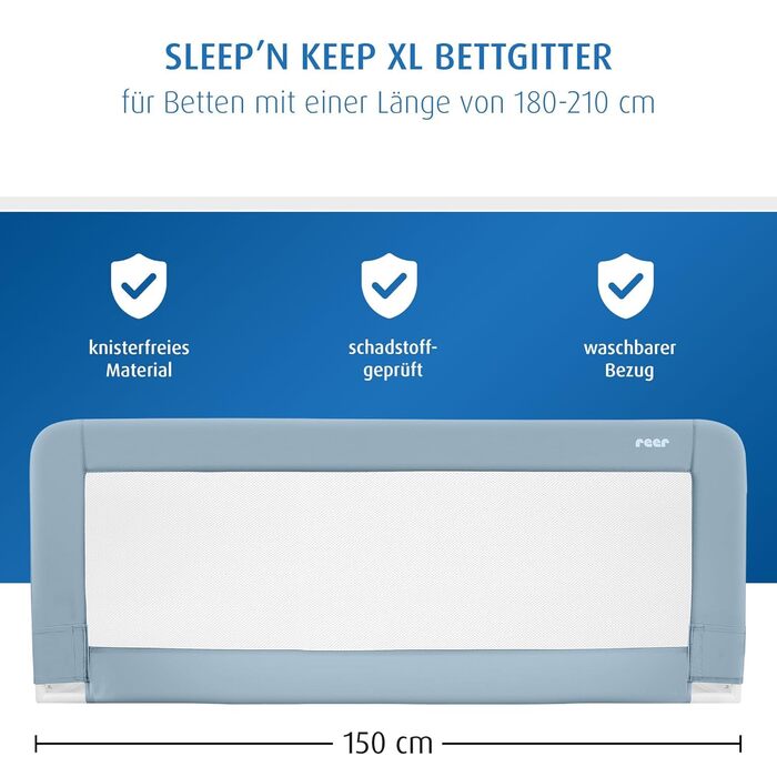 Захист від падіння для дитячого ліжечка Reer Sleep'n Keep, 150 см, для ліжок 180-210 см
