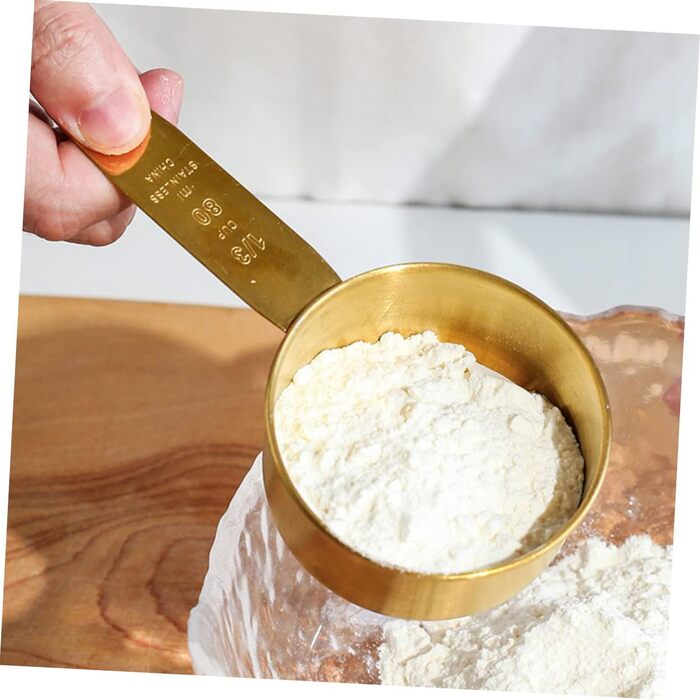 5-Piece Stainless Steel Measuring Spoons, Micro Scoop for Dry Food, Micro Spoon, Coffee Spoon, Measuring, Magnetic Measuring Spoons, Teaspoons, Golden Stainless Steel, 4 Pieces * 5
