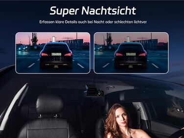 Відеореєстратор Pelsee P1 Duo 4K з двома камерами (передня та задня), Wi-Fi 5G, 64GB, IPS дисплей 1.5