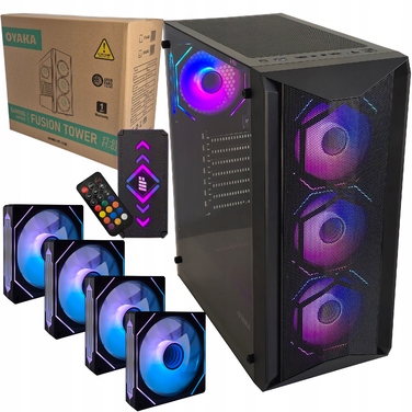 Корпус для комп'ютера OYAKA FUSION TOWER FT-G2, 4x ARGB вентилятори, контролер