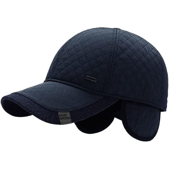 YAMEE Бейсболка чоловіча зимова зі складними навушниками, унісекс, синій (2125)