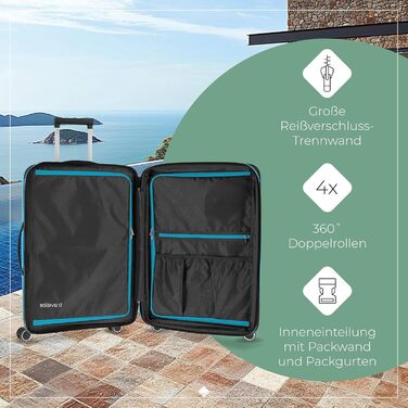 Чемодан Travelite ORBITA середній, розширюваний, 67 см, 68-78 літрів, 4 колеса, TSA-замок, тюрквіс