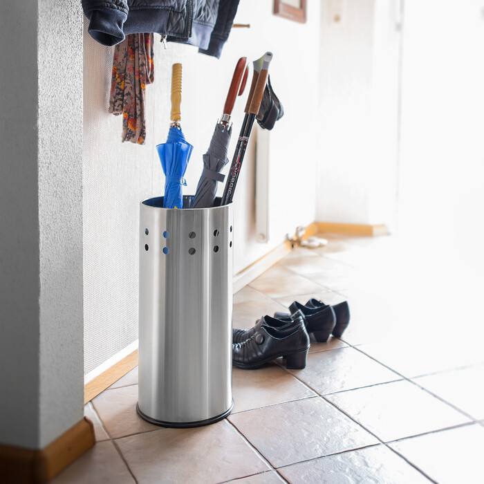 Relaxdays stainless steel umbrella stand with insert
