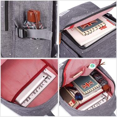 Жіночий рюкзак Kaukoo для студентів, ноутбука, подорожей. Сірий, універсальний розмір