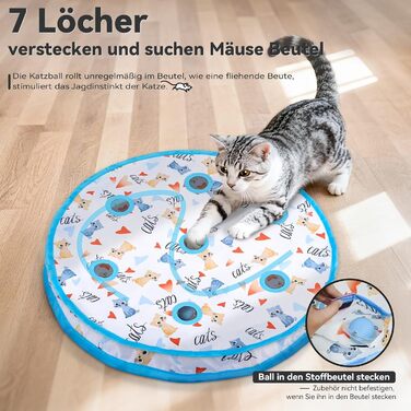 Інтерактивне іграшкове м'ячик для котів з лабіринтом та пір'ям, автоматична іграшка-приховище, мисливська гра, подарунок для кота