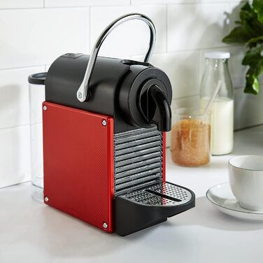 Кавомашина капсульна De'Longhi Nespresso Pixie EN125.R, 1260 Вт, 0,7 л, червона, гнучка підставка для чашок