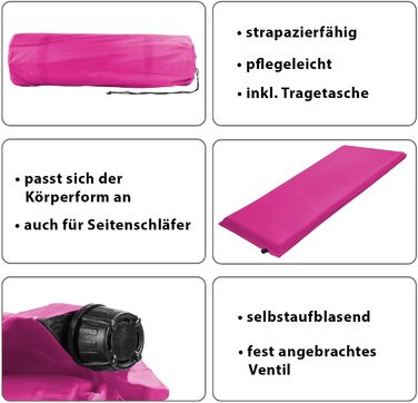 Каремат туристичний Alpidex Isomatte Camping 2.5-10 см, самонадувний, 190x60 см, Berry