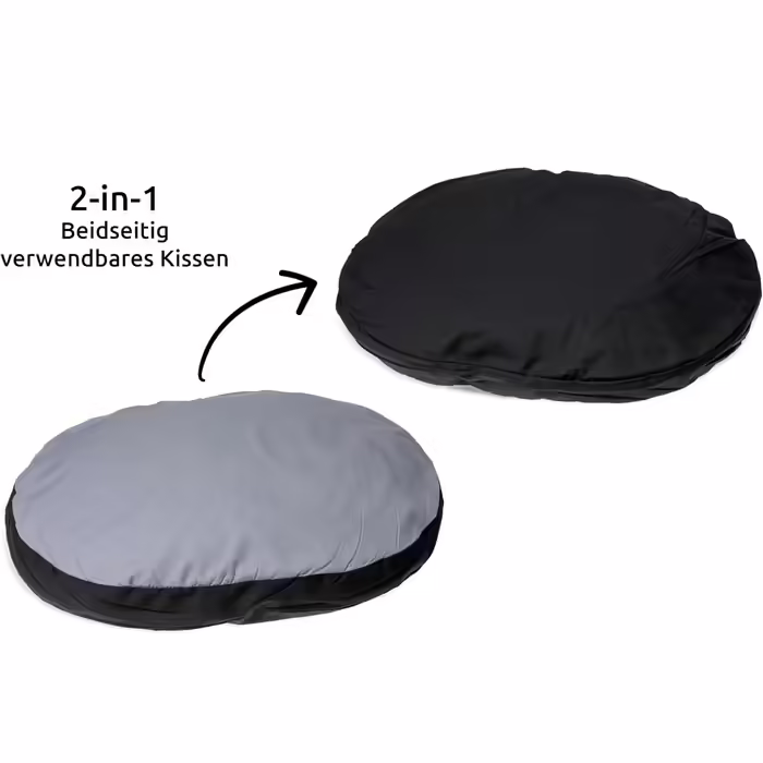 Karlie Kissen oval L: 90 cm B: 66 cm H: 10 cm grey-black