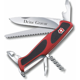 Швейцарський ніж Victorinox RangerGrip 55 з гравіюванням на лезі. Персоналізований ніж з 12 функціями. Подарунок для чоловіків та жінок.