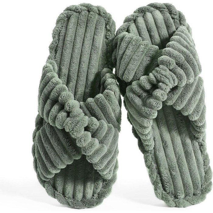 Зручні жіночі халати Star Vibe: м'які домашні тапочки, колір зелений, розмір 40/41 EU