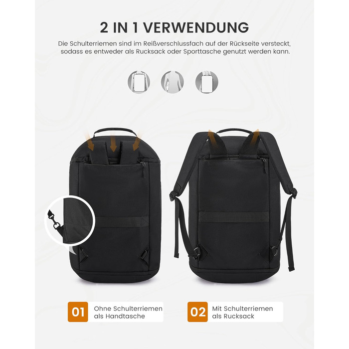 Спортивна сумка LOVEVOOK: велика, водонепроникна, з відділенням для взуття, 45L, 51x28x32 см