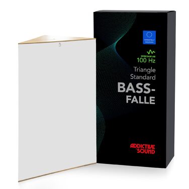 Бас-пастка для кута Addictive Sound Standard — акустична панель для поглинання низьких частот (80-2000 Гц), біла, 98 см, студійна якість