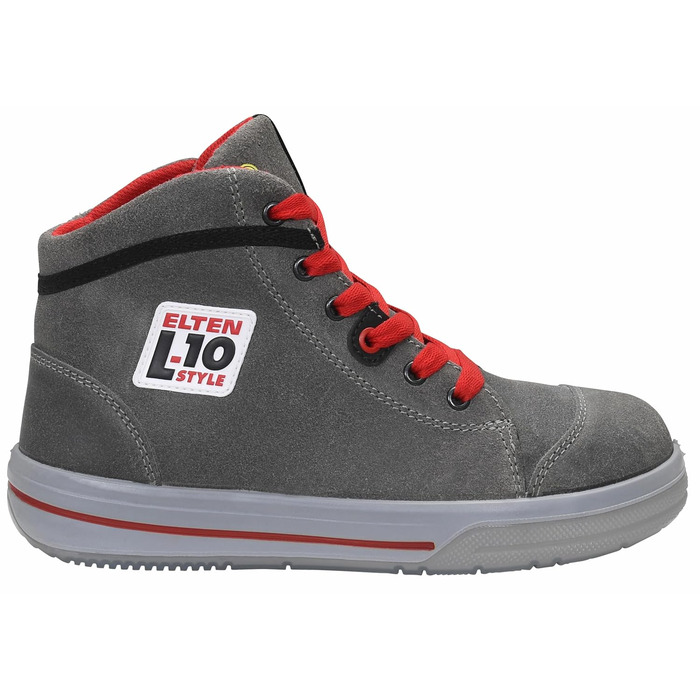 Робочі черевики ELTEN VINTAGE Mid ESD S3 для чоловіків, шкіряні, з металевим носком, легкі, спортивного стилю, сірого кольору, розмір 46 EU