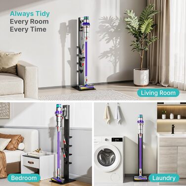 Підставка для пилососів Dyson з 4 гачками та 4 полицями, сумісна з моделями Gen5, V15, V12, V11, V10, V8, V7 та V6, без свердління, для зберігання пилососа та аксесуарів