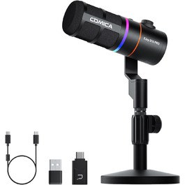 Мікрофон Comica EJoy D10 Pro: Динамічний USB/XLR з RGB-підсвічуванням та регулюванням гучності