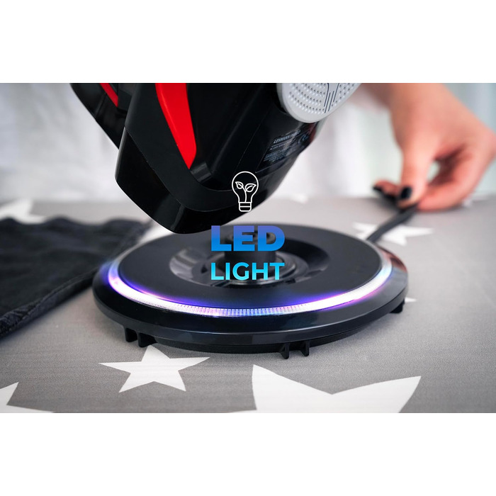 Пароочищувач Lehmann LGOIR-2632 бездротовий з базою | Регулювання температури та подачі пари | Вертикальне прасування, захист від протікання, антиналіт, самоочищення | з резервуаром для води