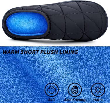 Тапочки домашні жіночі/чоловічі зимові теплі, плюшеві, м'які, зручні з memory foam, антиковзні, двоколірні, для дому та вулиці, 38/39 EU, чорні