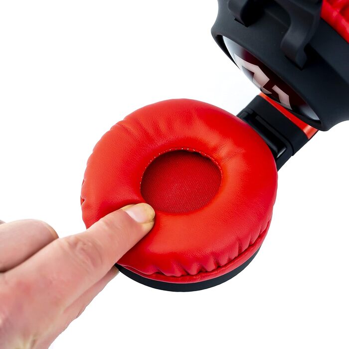 Дитячі навушники PowerLocus Bluetooth Over-Ear з обмеженням гучності 85dB, LED-підсвічуванням, складні, HD Stereo, з мікрофоном для телефону, планшета, ПК, TV (Червоний)