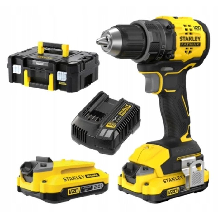 Дриль-шурупокрут без удару STANLEY 60Нм, 2 x 2.0Аг, TSTAK