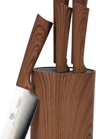 Набір ножів Karl Hausmann 5 предметів: ніжний блок, кухонні ножі з нержавіючої сталі (колір: коричневий)