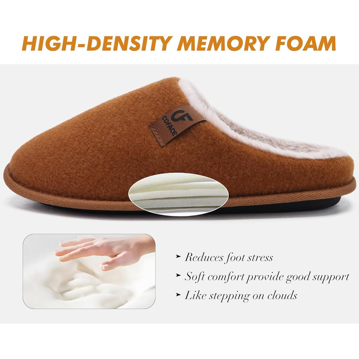 Тапочки чоловічі COFACE з фетру, теплі, зручні, з м'якою підкладкою, з антиковзкою гумовою підошвою, для дому та вулиці, розмір 40-49 (Хакі, 45 EU)