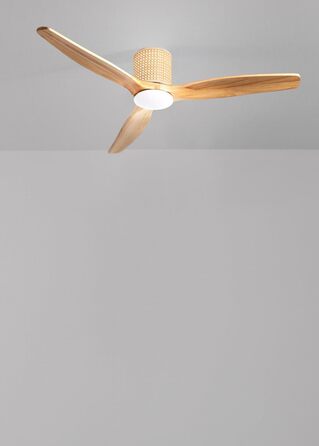 Стельовий вентилятор WINDCALM Rattan з підсвічуванням та пультом ДУ, 132 см, 40W, 6 швидкостей, 3 режими світла, таймер, літній/зимовий режим