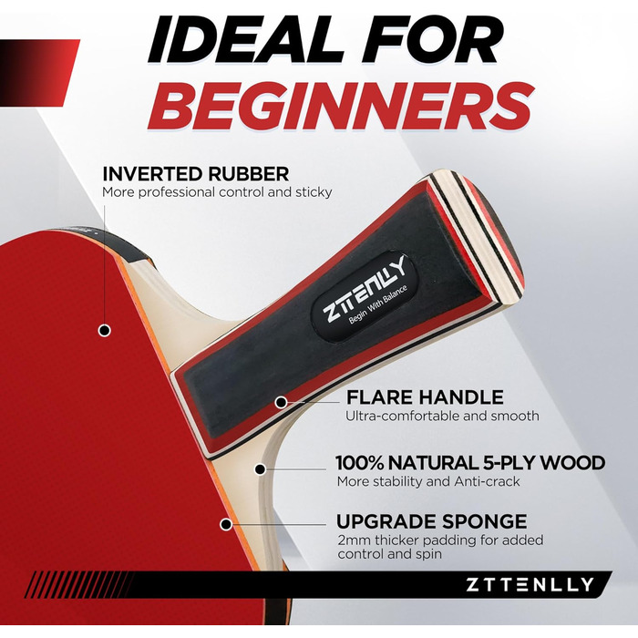 Набір для пінг-понгу з ракетками (2 або 4 шт) та м'ячами | Набір для гри в настільний теніс для 4 гравців | Зручний кейс | Покращений контроль, липка гума