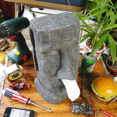 Tissue Box, Easter Island Tissue Holder, Cosmetic Tissue Box for Kitchen Bathroom Bedroom Face Portrait Tissue Box Snot Type Container Holder