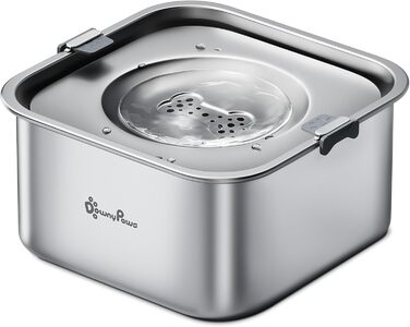 Миска для собак DownyPaws 3L з нержавіючої сталі, анти-розбризкування, чорна, для дому та вулиці