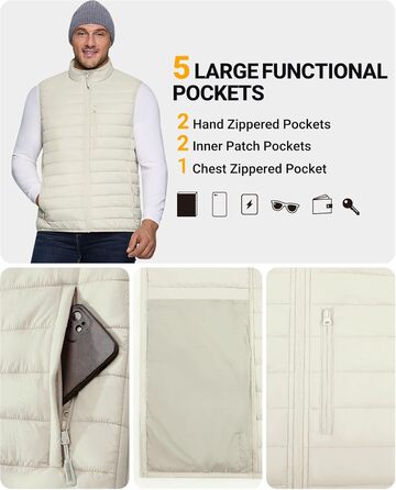 Чоловіча степкова жилетка Outdoor Ventures – легка, пакувальна, для активного відпочинку, бігу, гольфу, походів, їзди на коні (Абрикосовий, XXL)