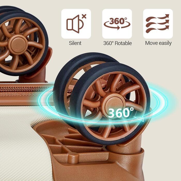 Чемодан Joyway ABS з жорсткою обшивкою, ручний багаж 56 см з TSA замком, відсіком для напоїв та стійким до тиску каркасом, білий