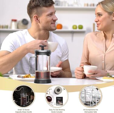 Френч-прес RAINBEAN 350 мл: нержавіюча сталь, скло, для приготування кави