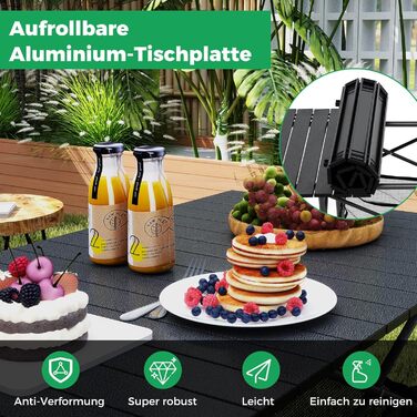 Складний кемпінговий стіл COSTWAY 119x55 см з алюмінієвою стільницею та сітчастою корзиною, до 100 кг, з сумкою для перенесення, для кемпінгу, саду (Чорний)