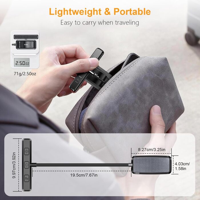 Ліхтарик для читання Gritin з USB зарядкою, 19 LED, 3 режими світла, чорний. Кліпса для книг, гнучка лампа для нічного читання