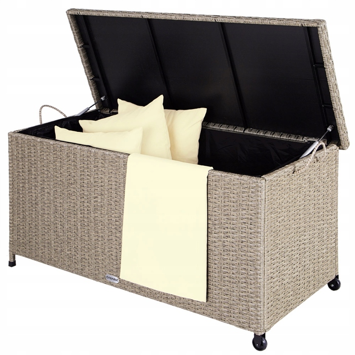 Садова скриня Casaria з техноротанга, 270 л, бежева