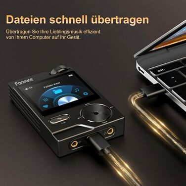 HiFi MP3 плеєр з підтримкою DSD, FLAC, 192kHz/24bit, 64GB + microSD до 256GB, чорний