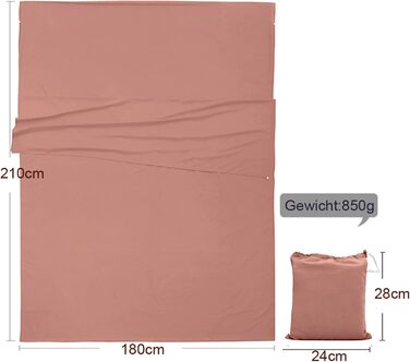V VILISUN Sleeping Bag Liner, lightweight, portable, soft travel and camping blanket, with compact and carry bag, for travel, hotel
