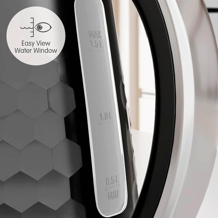Електричний чайник Morphy Richards Hive, 1.5 л, чорний, з фільтром від накипу, 3 kW